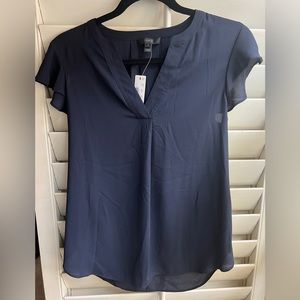 J Crew Navy Silk Blouse